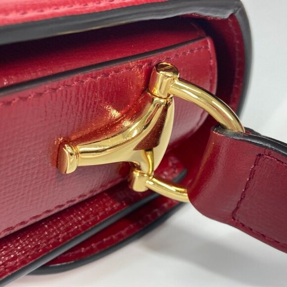 GUCCI 602204 GG Supreme Horsebit 1955 bag Shoulder Bag GG Supreme Beige/Red - Picture 15 of 16